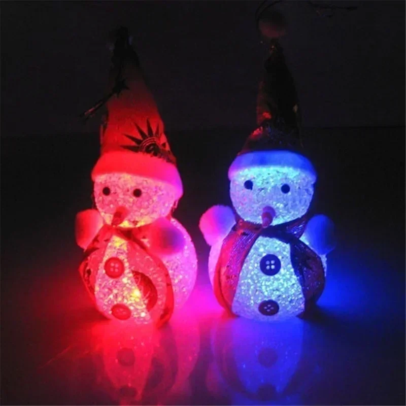 Christmas Festivel Creative Gift LED Snowman Santa Claus Ornament Christmas Tree Light Hanging Home Decor Gift Accessories