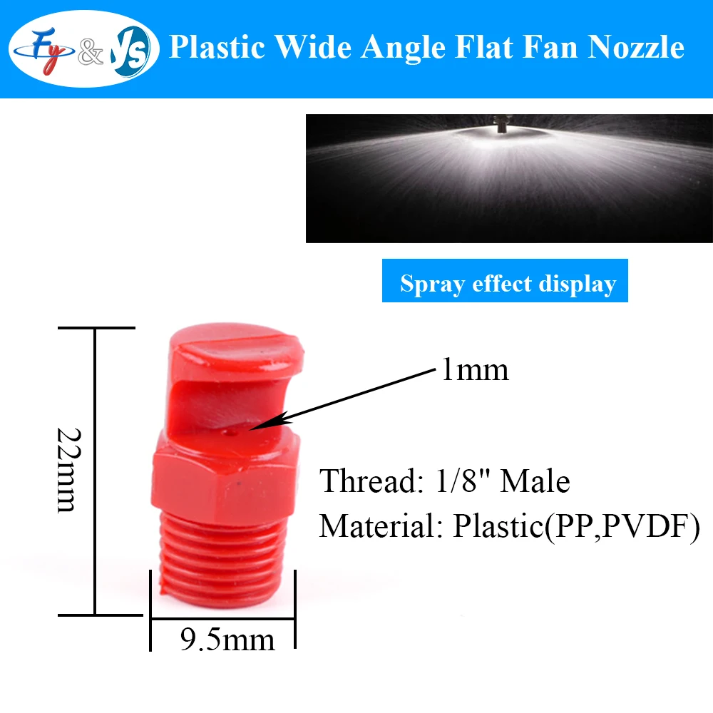10PCS Plastic Wide Angle Flat Fan Nozzle 1/4