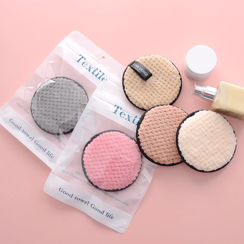 4PCS Makeup Remover Microfiber Cotton Pad Cosmetics Washable Makeup Towel Cleaning Sponge Skin Care Tool Washcloth