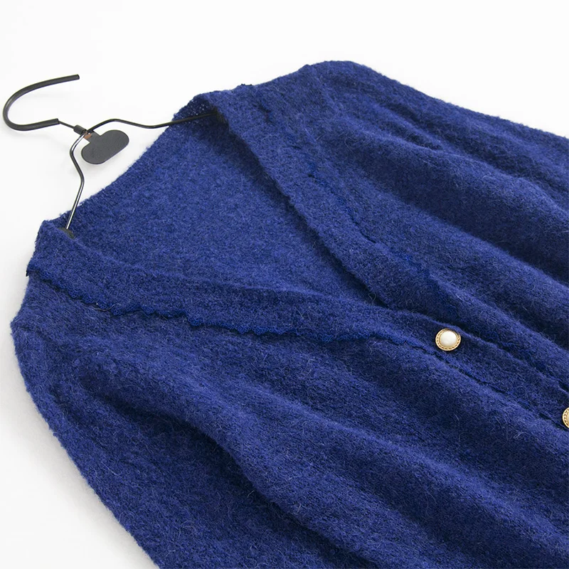 

Вязаный кардиган-свитер свободного кроя с V-образным вырезом, декорированный стразами, в стиле ретро, для женщин, на раннюю весну...