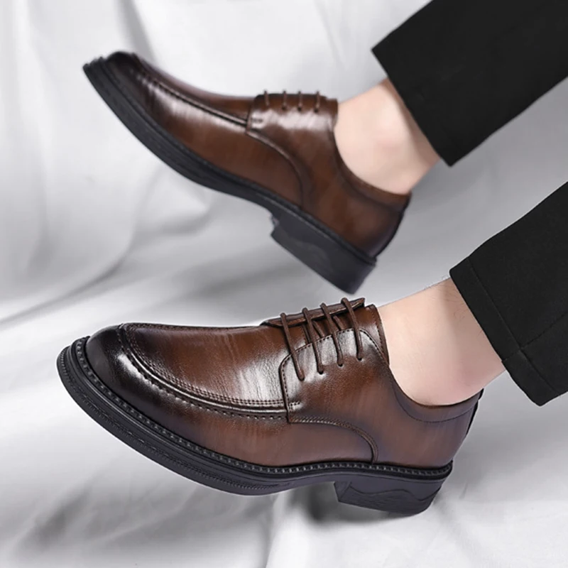 Mannen Elegante Casual Zakelijke Luxe Sociale Mannelijke Schoenen Casual Business Office Werkschoenen Voor Gentalman Veters Comfortabele Schoenen