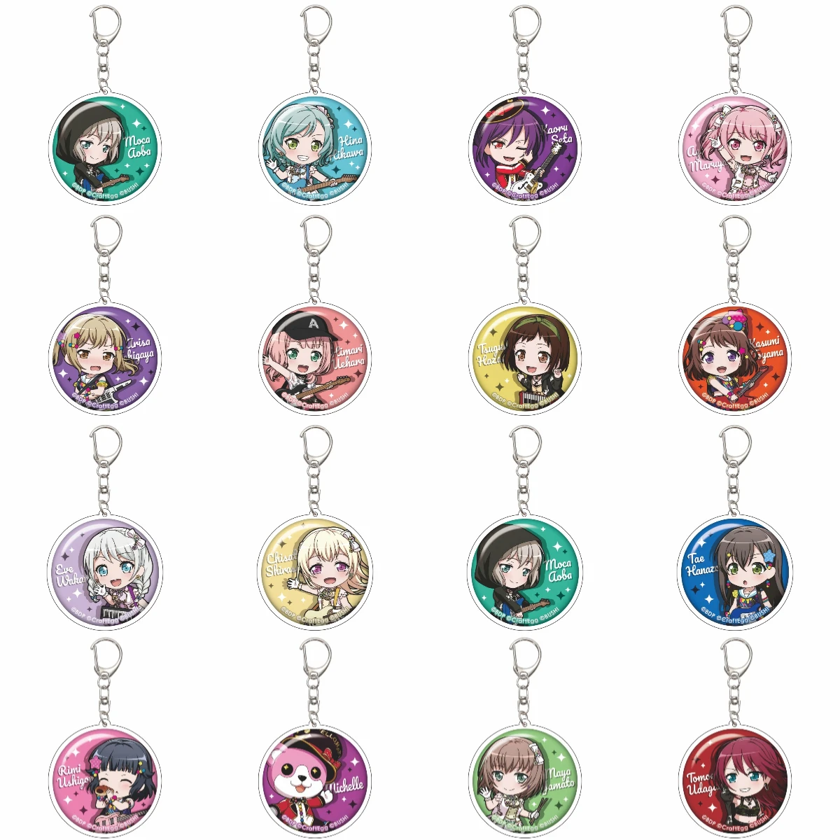 55MM Anime BanG Dream  Keychain Misaki Okusawa/Michelle/Kaoru Seta/Sayo Hikawa  Key Chain Acrylic Model Plate Christmas Gifts