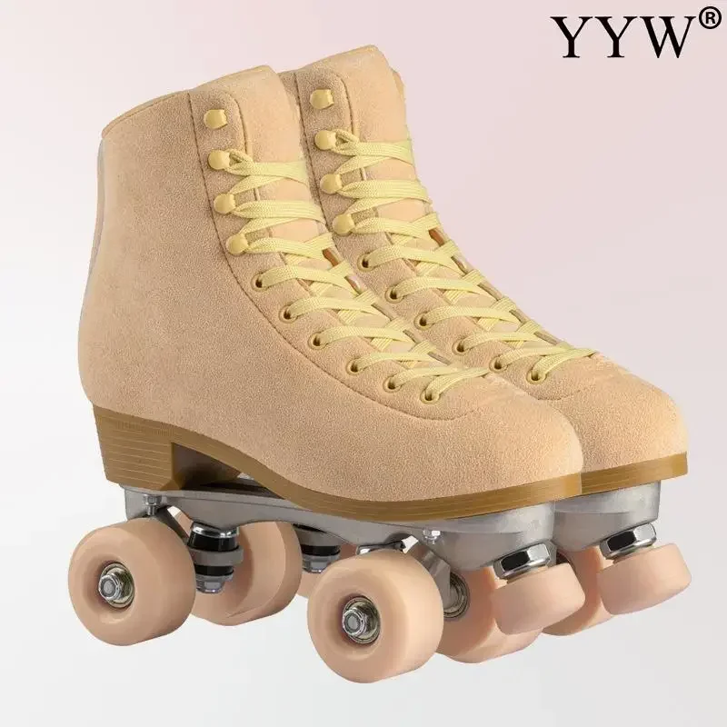 Roller Skate Shoes,Women Quad Roller Skates Double Line Skate Black Green Fashion Patines Skating Boots Retro Skating Shoes