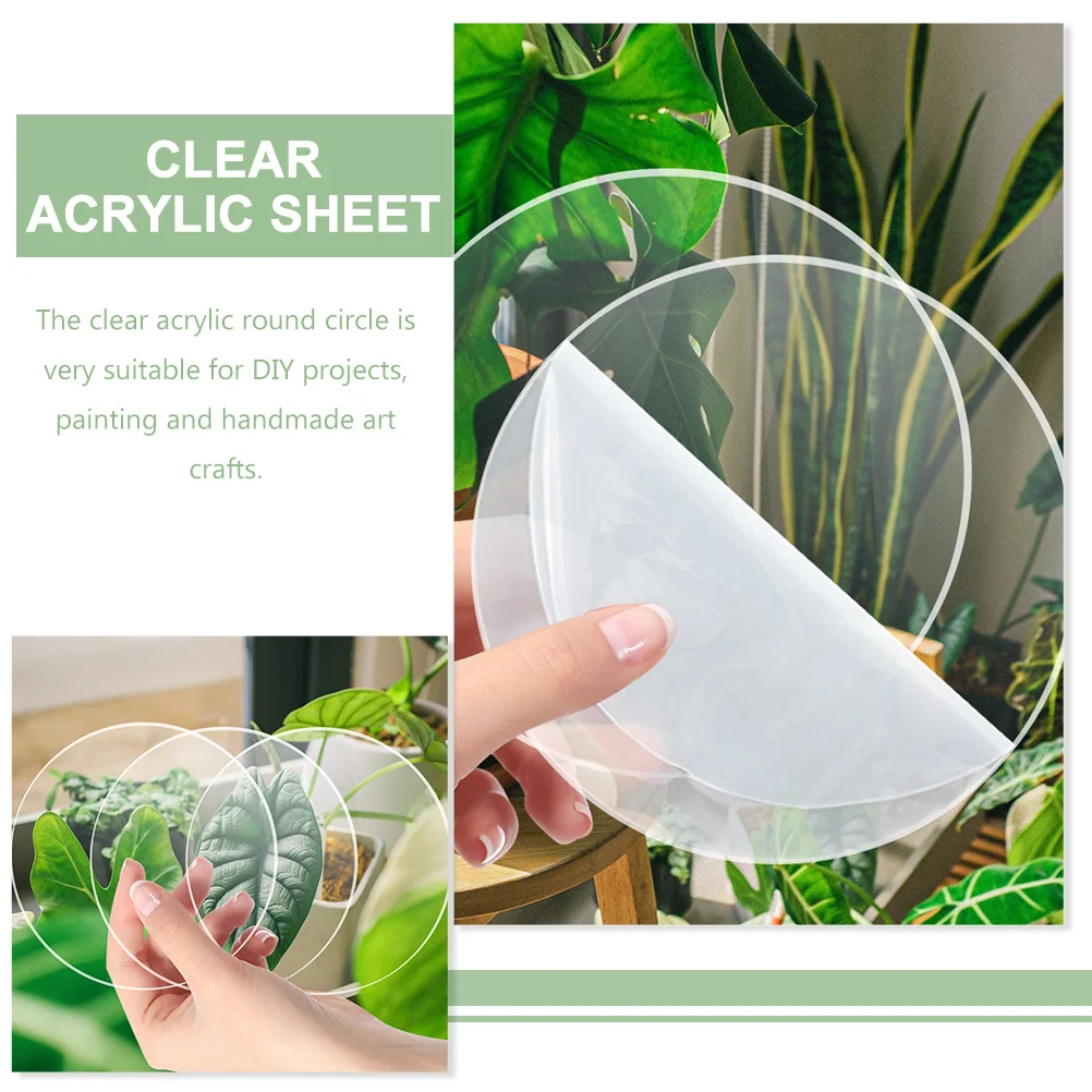 

20 Pcs Round Acrylic Sheet Clear Circle Blanks for Diy Craft Projects Decorations Handmade Models Photo Frame Replacement