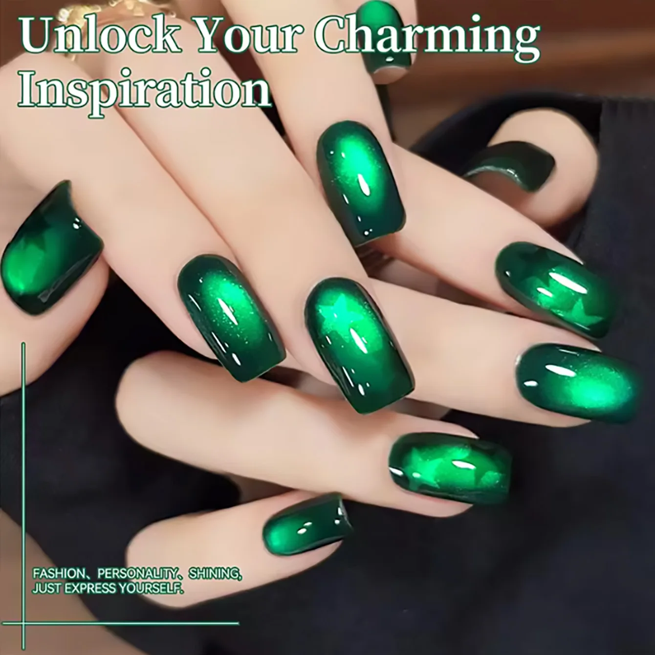 ZH 12ML 2026 New Emerald Green Cat Magnetic Gel Eye Gel Polish Glass Bead Soak Off UV LED Nail Art Salon DIY At Home Nails