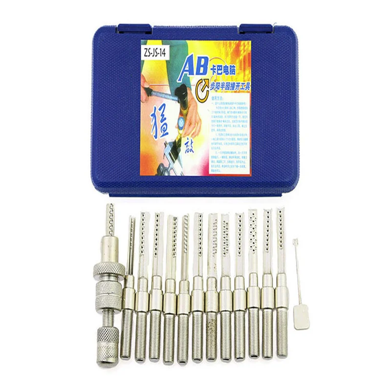 14 PCS A B Ka ba Computer Peaks Bump Key Key-Shaped Door Locksmith Set ock Pick