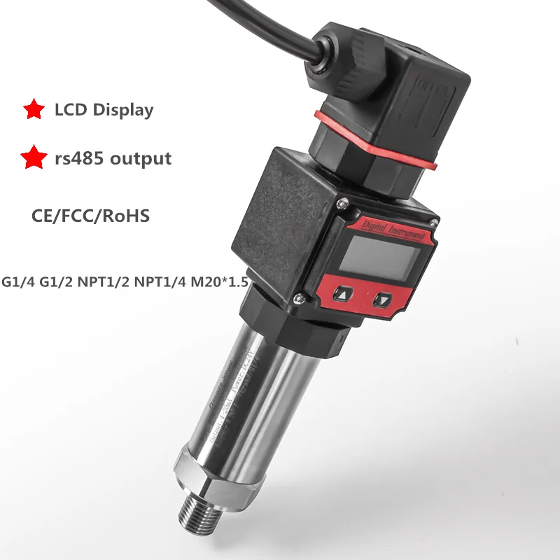 

rs485 output LCD Display Pressure Transmitter 0-10V G1/4 G1/2 NPT1/2 -1bar 0.1Mpa 50bar 200bar Hersman Pressure Sensor