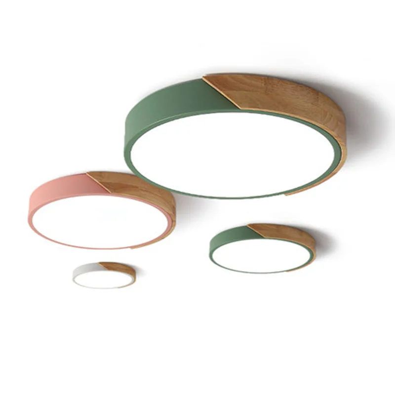 

LED ceiling light Nordic log study Macaron children's simple and modern