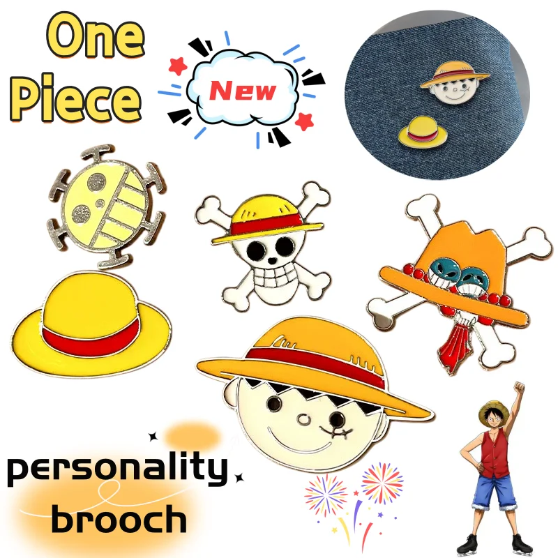 

One Piece brooch, cute and fashionable, cartoon, personalized and creative, simple and kawaii, bag badge pin, gift for friends