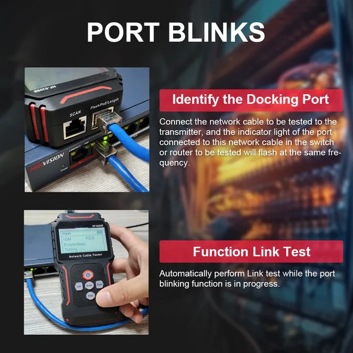 Network Cable Tracker NOYAFA NF-8209S Lan Measure Tester Network Tools LCD Display Measure Length Wiremap Tester Cable Tracker image 6