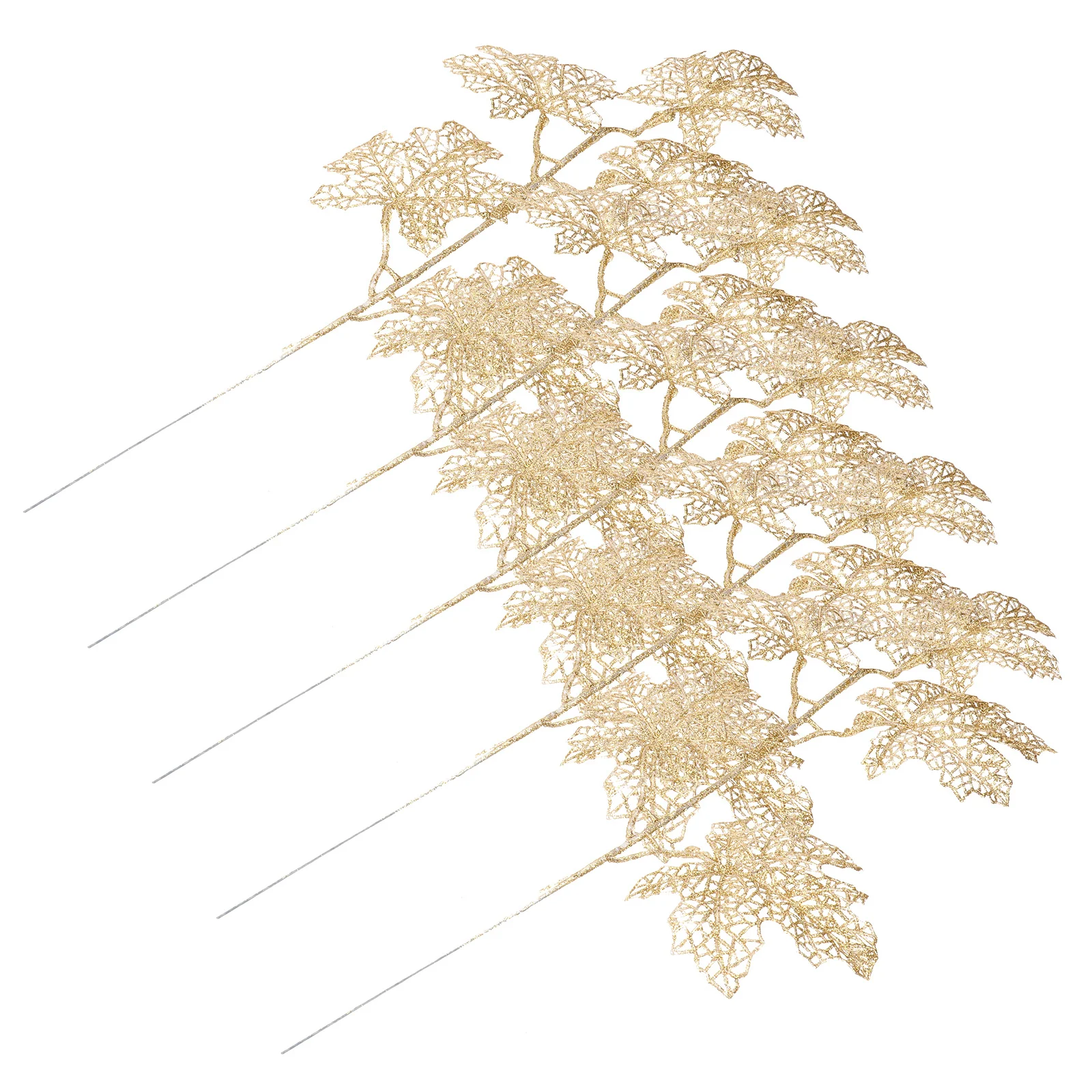 

5Pcs Christmas Decoration Artificial Hollow Plastic Leaves Party Wedding Props Vivid Home Shop Decor