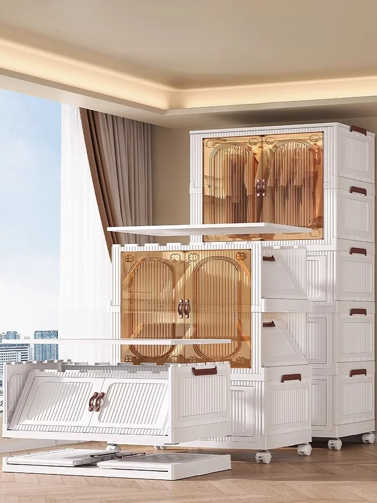 

No-Install Baby Closet Simple Modern Bedroom Clothes Storage Cabinet for Children Easy-to-Use Foldable Wardrobe for Little Ones