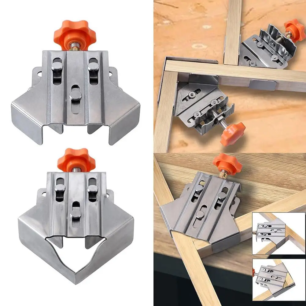 Aluminum Alloy Right Angle Clamp 90° Angle Clamp Corner Adjustable Jaw Swing Angle Clamp Right Frame Clamp Woodworking DIY Q7L8