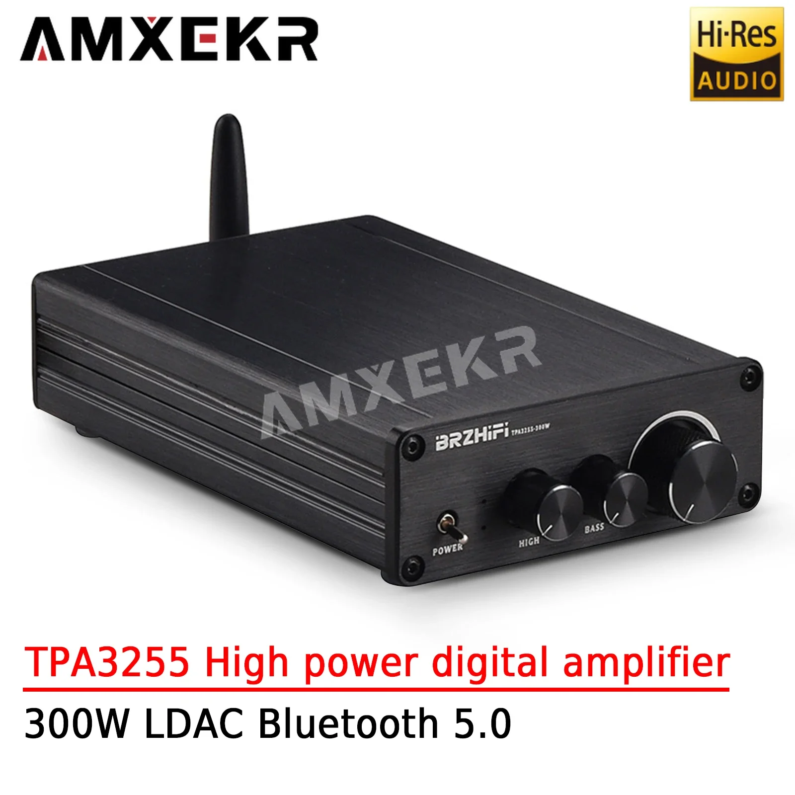 

AMXEKR TPA3255 HIFI High Power Digital Amplifier 300W Stereo Heavy Bass LDAC Bluetooth 5.0 Home Power Amplifier