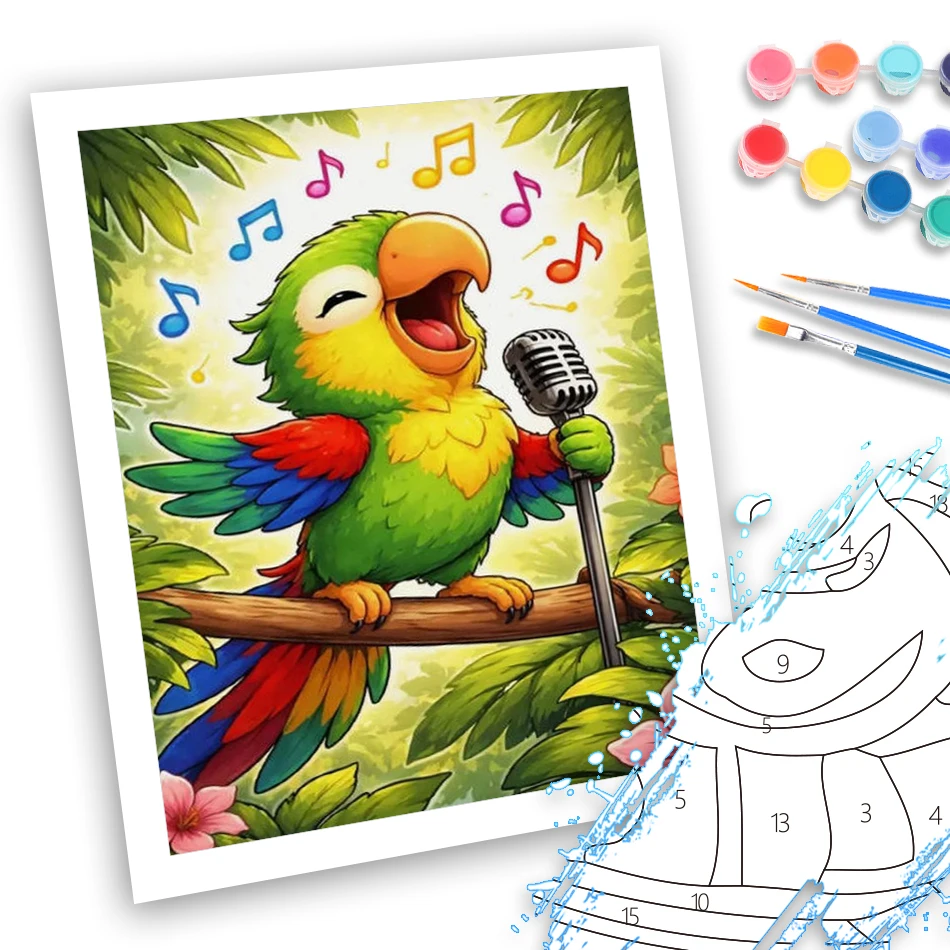 GATYZTORY Paintings To Paint With Numbers Original Gifts Watercolors Handiwork Singing bird Wall Art Handicraft Picture Drawing