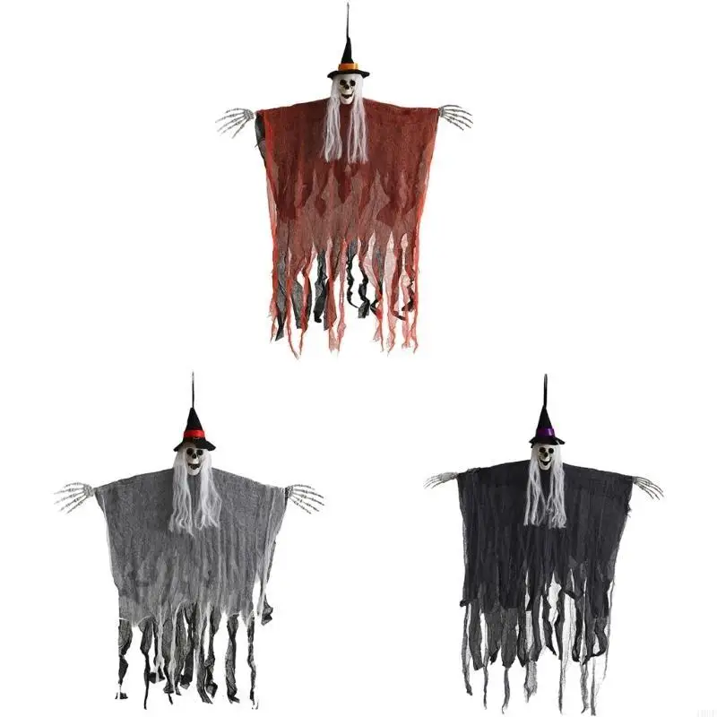 Halloween Decorations Ghastful Terrifying Skull Head Doll Holiday Adornment Gift Glowing Embellishments