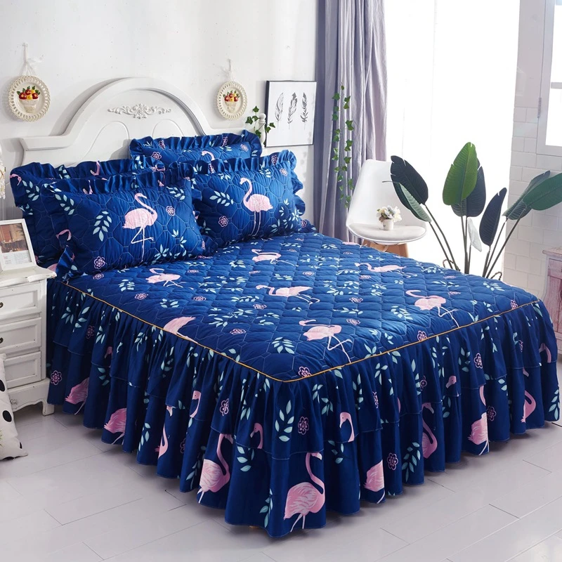 Thickening Comforter Bedding Sets Colourful Home Bedspreads/pillowcases Bedroom Set Queen Full Size Bed Frame Cute Bed Skirt