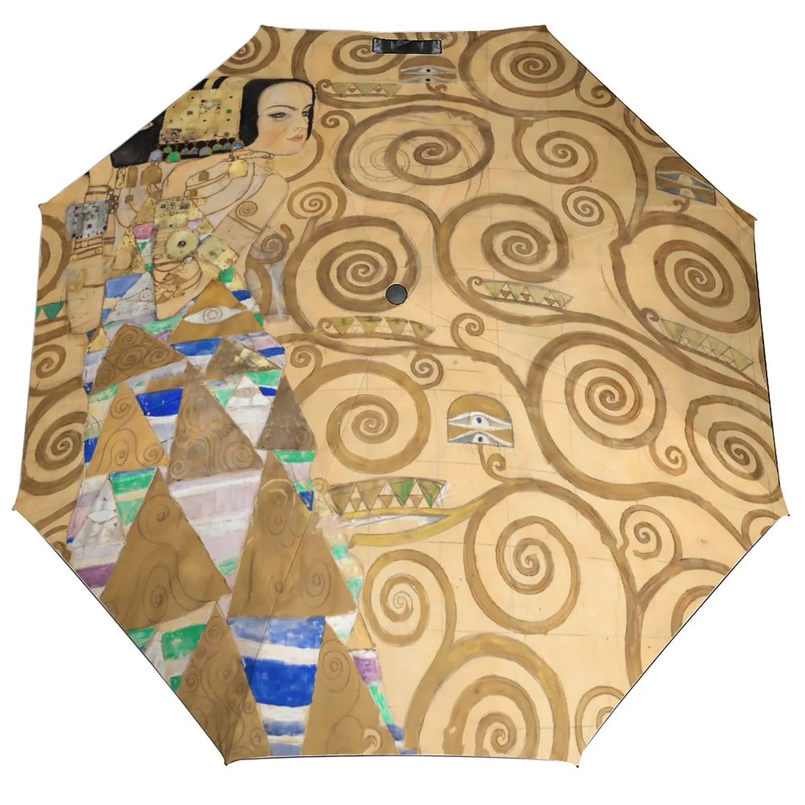 Gustav Klimt Print Umbrella Abstract Art Anti UV Trekking Umbrella Wholesale Automatic Print Compact Umbrella