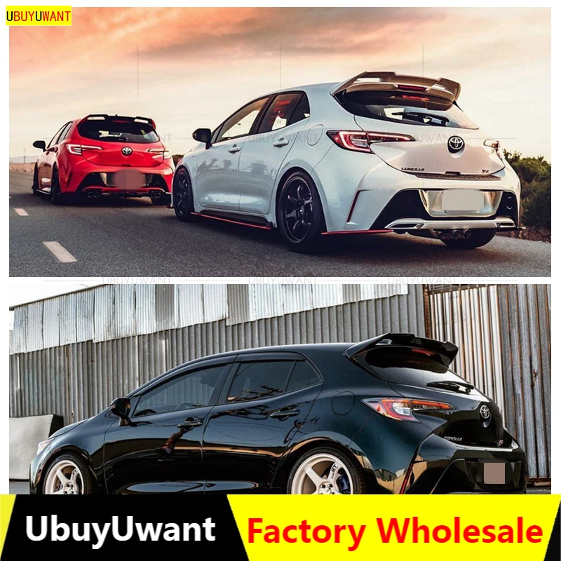 

Fit For Toyota Corolla Hatchback Black Spoiler 2019 2020 2021 2022 ABS Car Rear Roof Wing Primer Color Tail Spoiler Car Styling