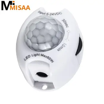 Sensor Pir de inducción de cuerpo humano, temporizador activado automático para tira de luz Led, luces nocturnas, Sensor de movimiento Pir, Dc 5v, 12v
