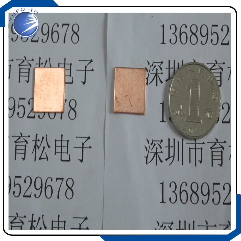 10PCS/LOT Thermal conductivity of copper copper fin high-end graphics (antioxidants) 15mm*15mm*0.8mm Electronic   YF20