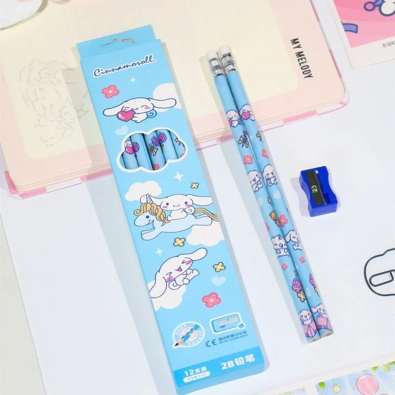 Cartoon Cinnamoroll Kuromi Meine Melodie Pochacco-Serie verpackt 2B-Bleistift für Grund- und Sekundarschüler, Schreibwaren