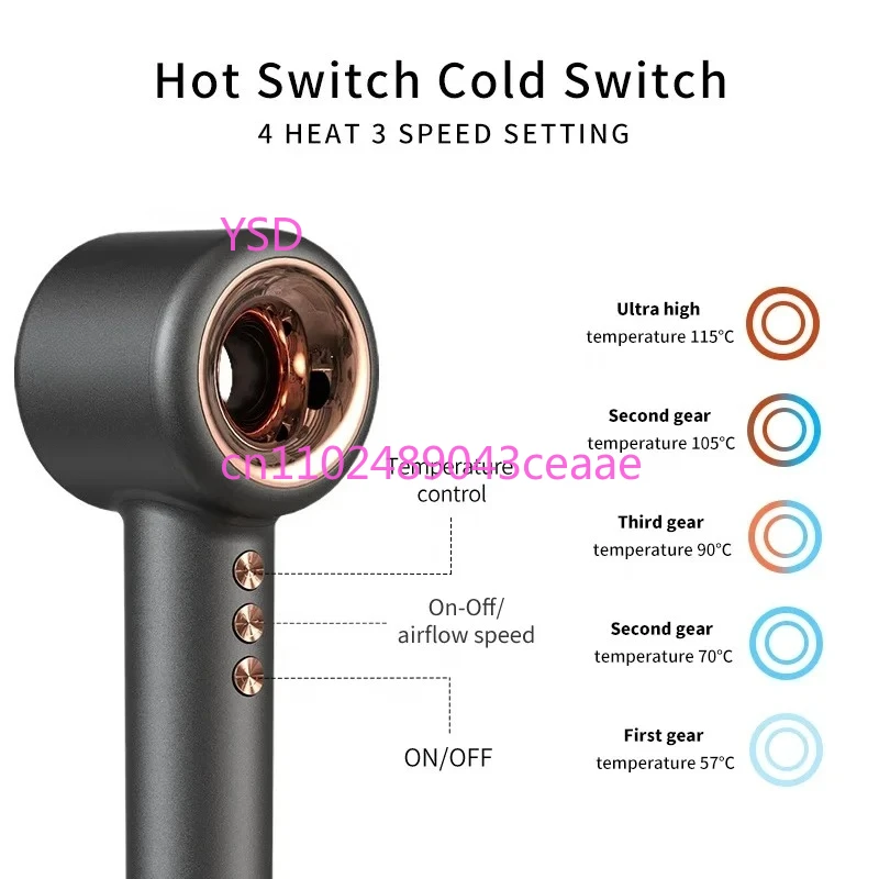 

Профессиональный высокоскоростной фен 120000 об/мин с большим диффузором для домашнего использования, салонов, путешествий и отелей