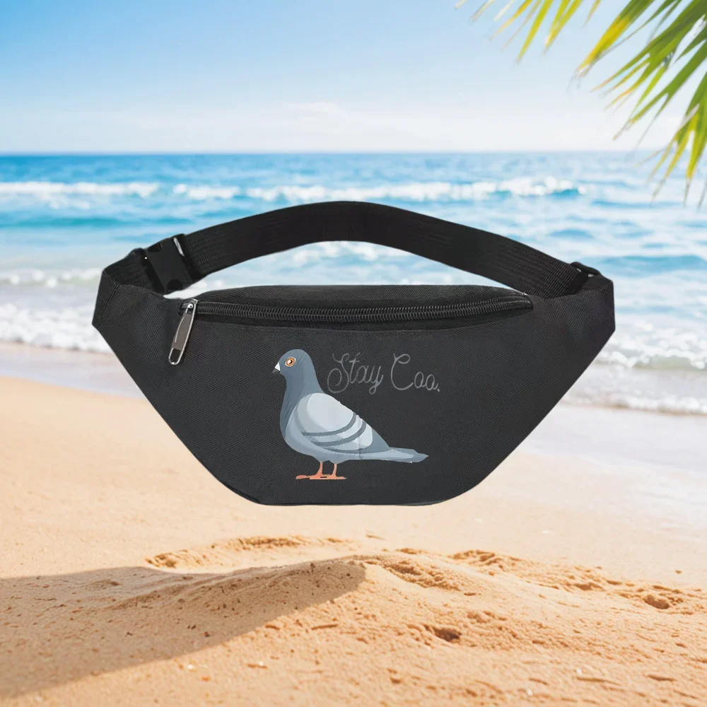 Stay Cool Pigeon Design Fashionable Simple Unique Printed Design Waist Backpack Crossbody Chest Bag Street Casual Sporty