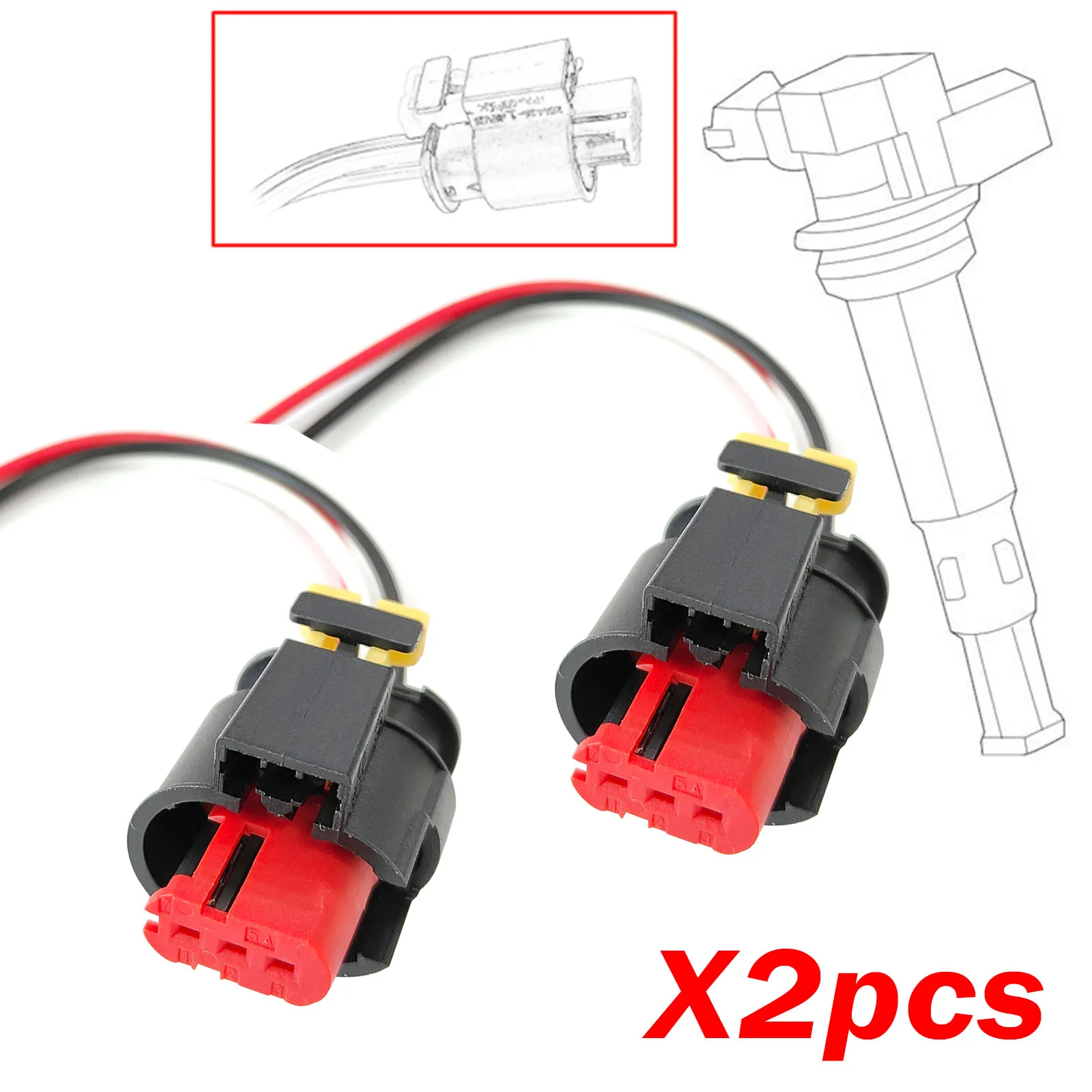 2x For Jeep Renegade Opel Vauxhall Combo D ProMaster City 3Way Ignition Coil Wiring Harness Connector Repair Plug Cable 71752816