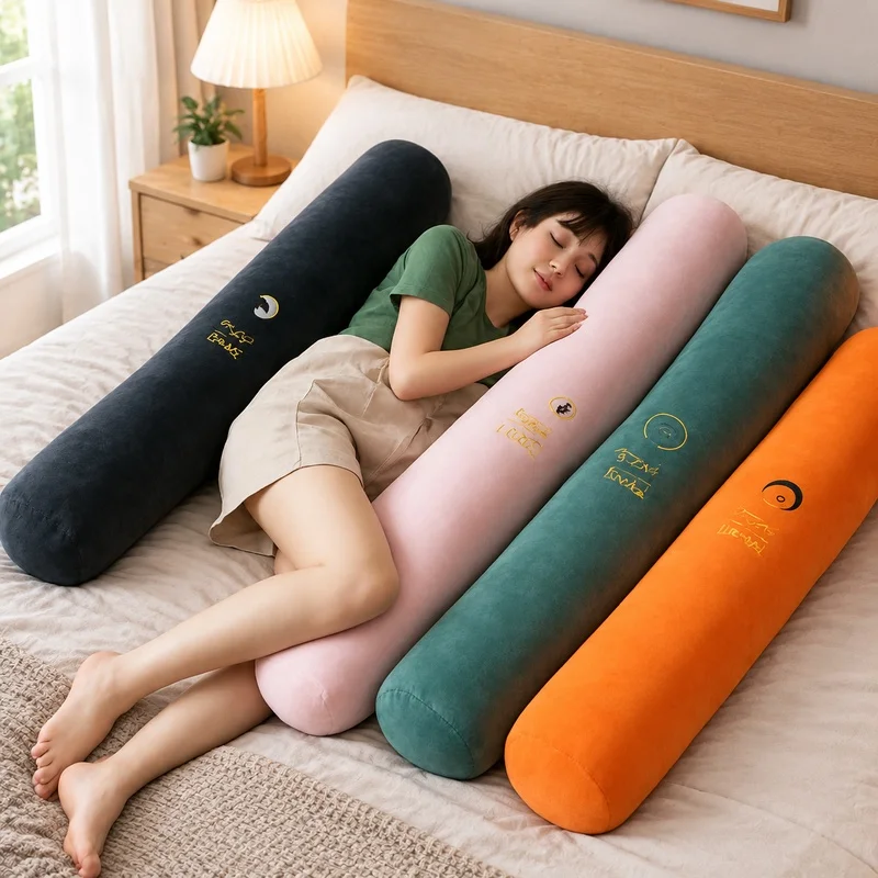 Oreiller long et confortable pour dormir sur le côté et lire au lit, coussin de soutien polyvalent pour la grossesse et la relaxation