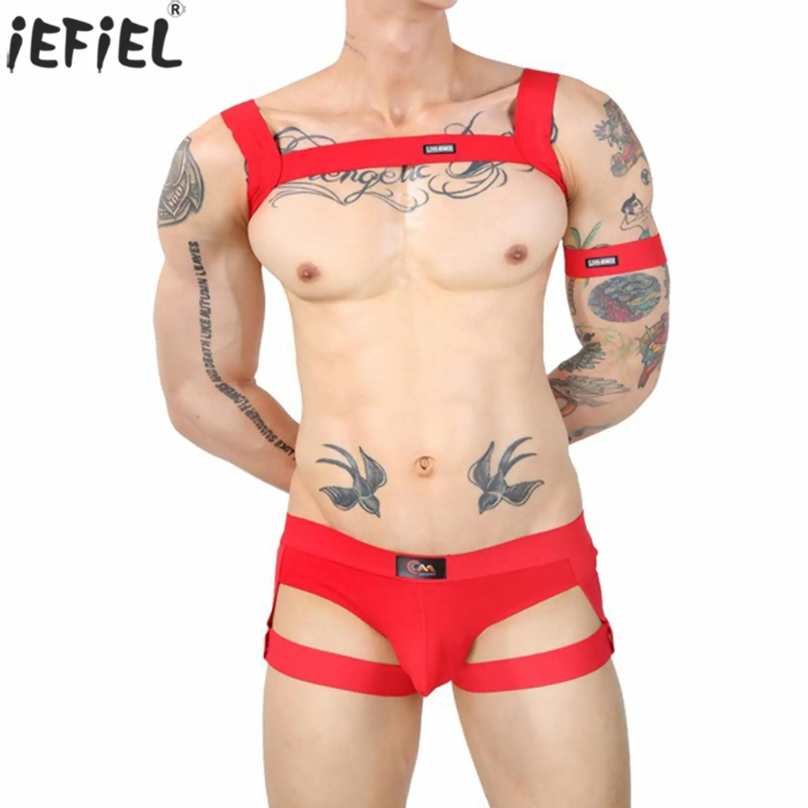 

Сексуальное мужское нижнее белье, костюм, нагрудный ремень, майка с подвязками, трусы, комплект с повязкой на руку, эротические геи, соблазнительная грязная ночная рубашка