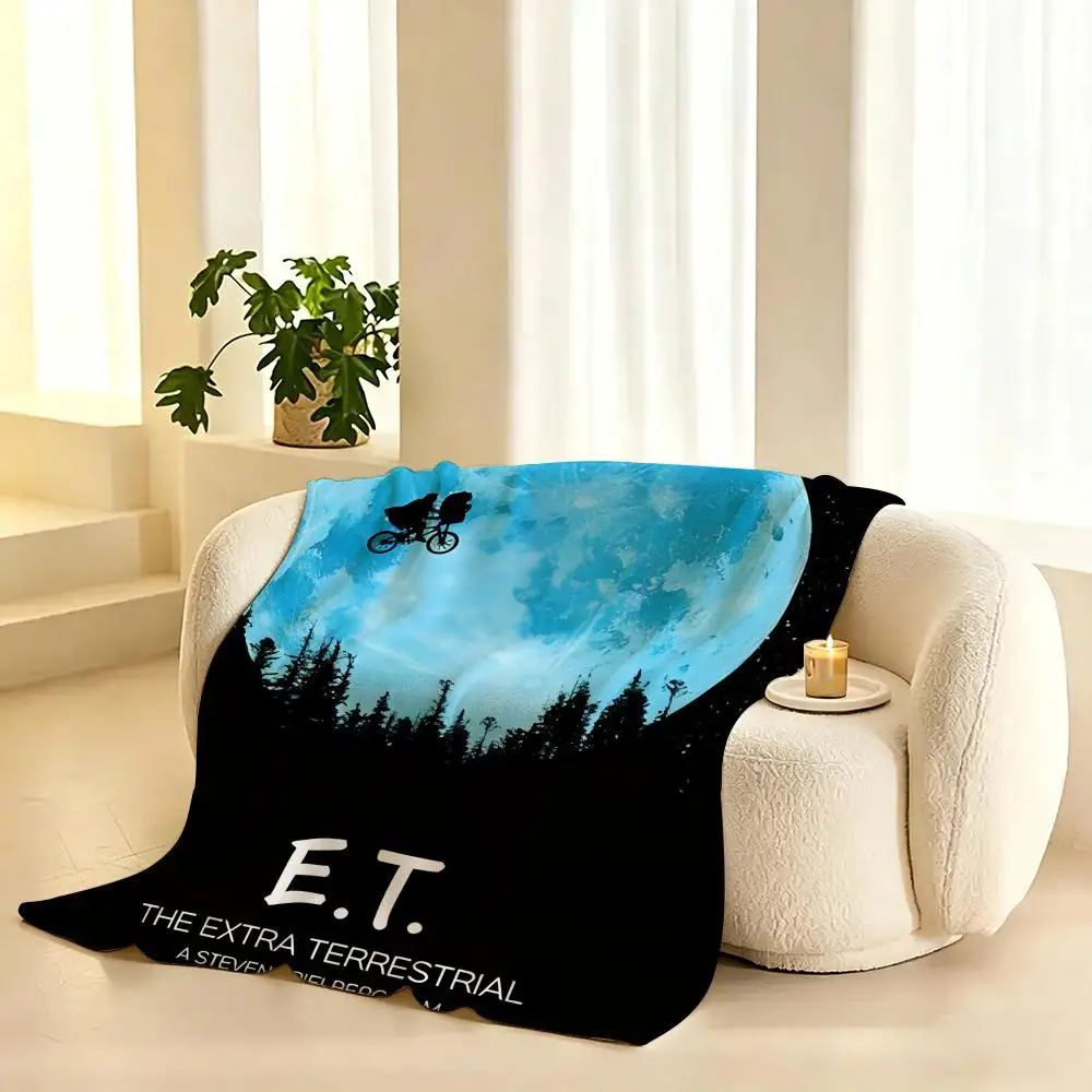 ET the Extra Terrestrial Movie Throw 240g flannel blanket, suitable for sofas, beds, offices,  exquisite gift blankets