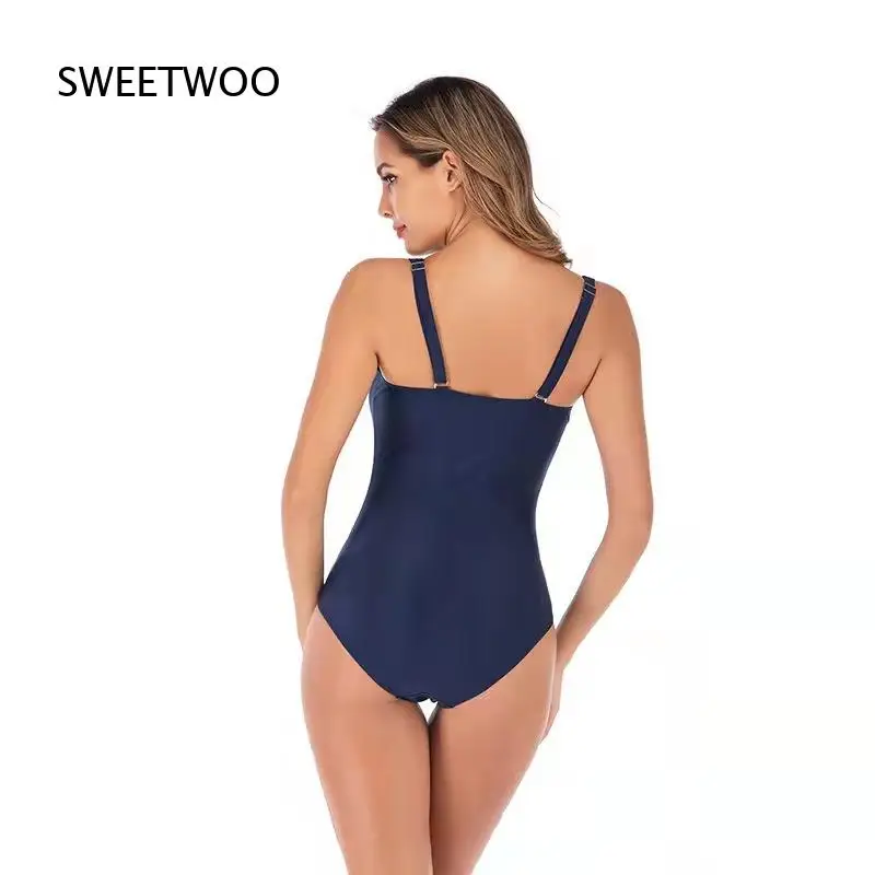 Women One Piece Swimsuit Square Neck Ruched Design Adjustable Spaghetti Straps Tummy Control Slim Fit Bathing Suit