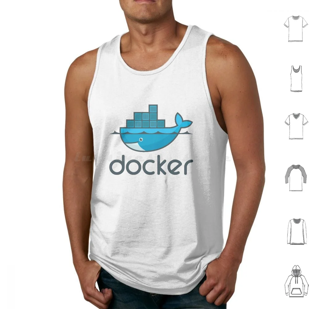 Docker Tank Tops Print Cotton Docker Software Containerization Platform Android Os Windows Virtualization Vmware