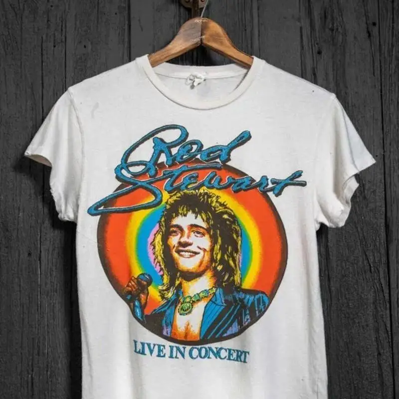 ROD STEWART LIVE IN CONCERT T Shirt White All Sizes