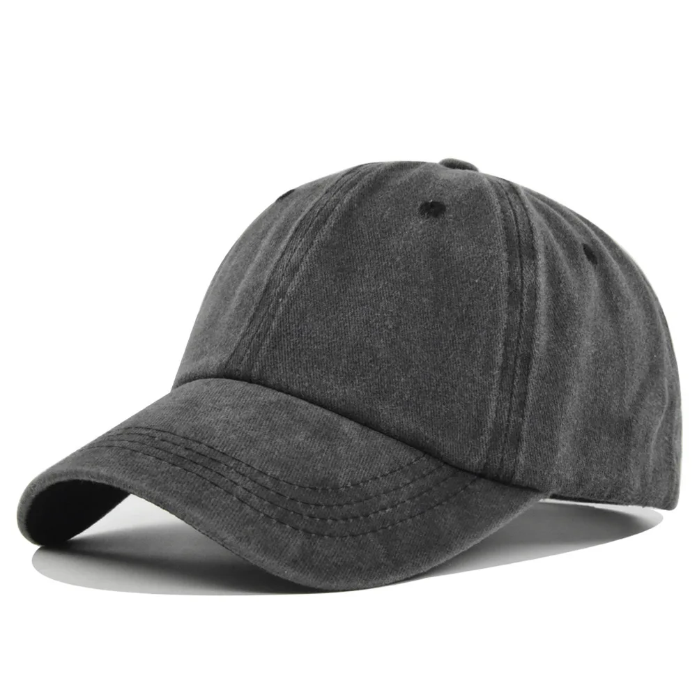 

Washed Cotton Golf Dad Hat High-Quality Solid Color Washed Baseball Coated Cotton Vintage Duckbill Curved Brim Sun Hat Plain Cap