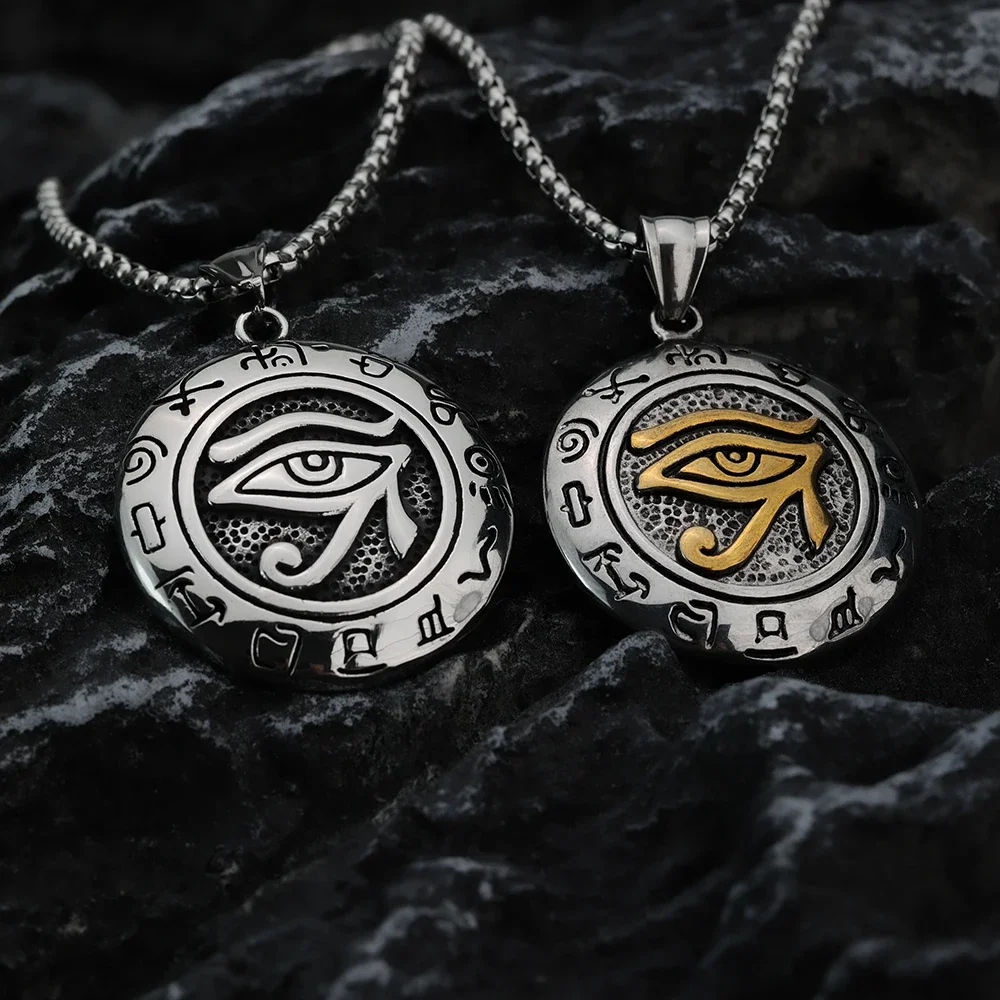 European and American Style Horus Retro Men's Pendant Evil Eye Fashion Necklace Jewelry Couple Pendant Holiday Gift Jewelry