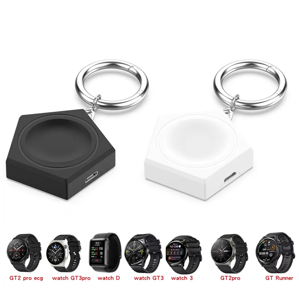 Carregador de doca de carregamento sem fio portátil para huawei watch d2/gt5/gt5 pro tipo-c e interface de portas micro de entrada dupla