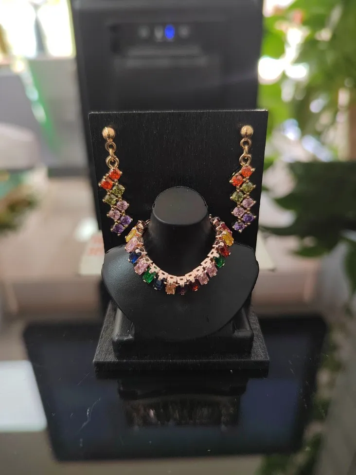 NONE 1:6 Puppe Mini Schmuck Ohrring Halskette Set für Puppe dekorativ, Miniatur Kristall Diamant Halskette Ring Puppe Geschenk Zubehör 5