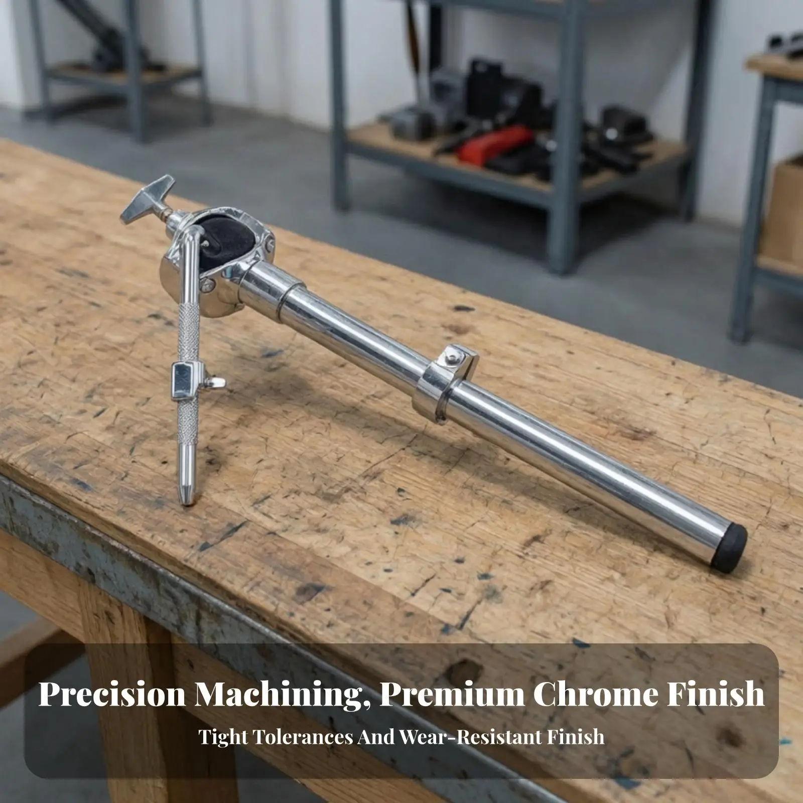 Metal Drum Rod Gyro Head Mount for Drum Rack and Percussion Hardware Kit Professional Drum Set Accessory Silver Finish