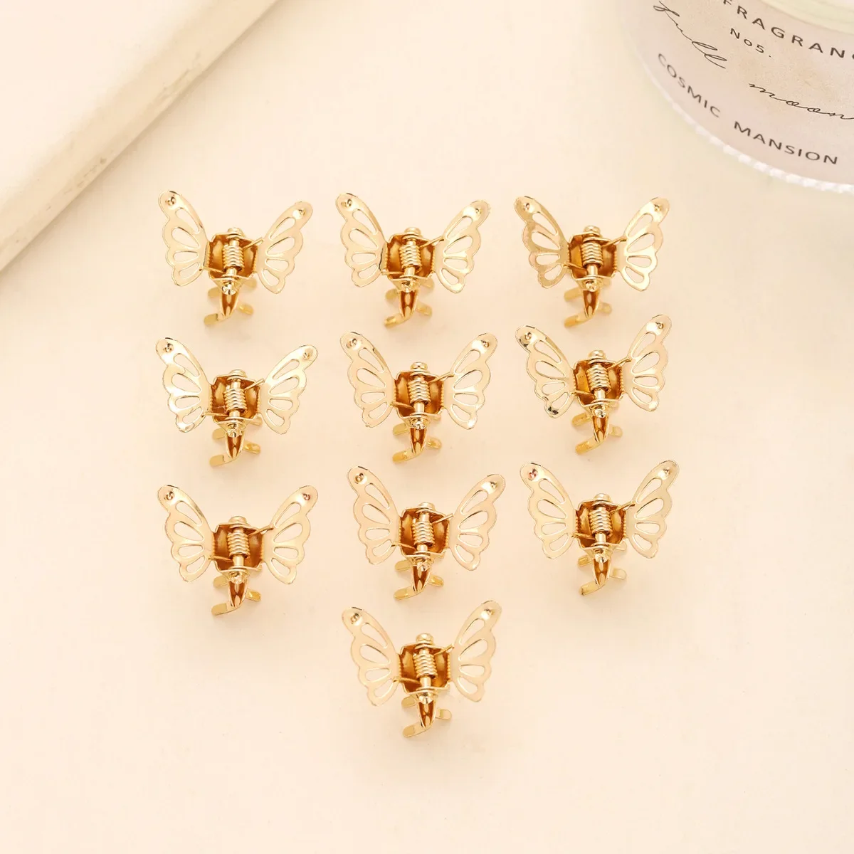 10/20pcs Gold Sliver Butterfly Mini Hair Claw Women Girls Sweet Cute Korean Fashion Hair Grab Clip Accessories Small Claw Clip