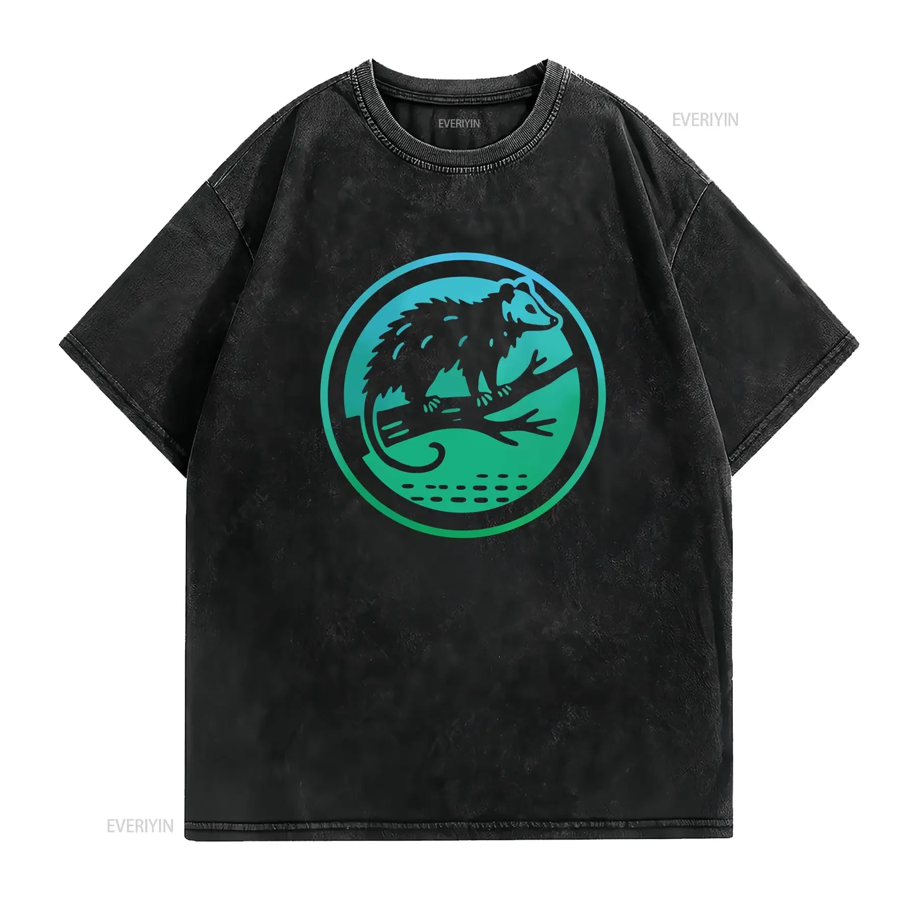 Opossom Logo T Shirt Minimalist Possum vintage Washed graphic Breathable Top For Everyday Wear fashion homme streetwear Stylish