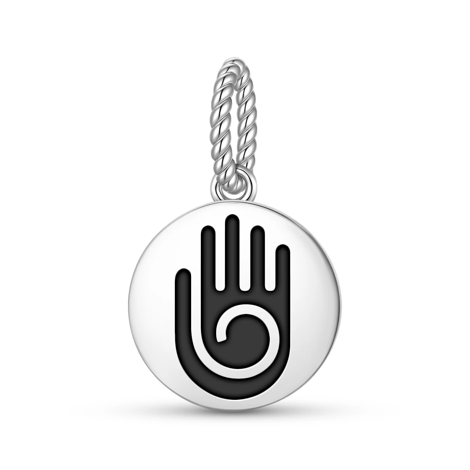 Hopi Healing Hand Pendant 925 Sterling Silver Symbol Charm Bead for Women Bracelet Necklace Jewelry Popular