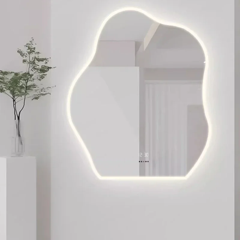 Mirrors Accessories Bath Round Wall Large Mirror Bedroom the Bathroom Full Body Backlight Led Pocket Espelho Light Up Long