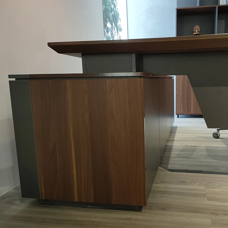 Moderner, minimalistischer, kommerzieller Büroschreibtisch aus Holz, Manager-Chefschreibtisch