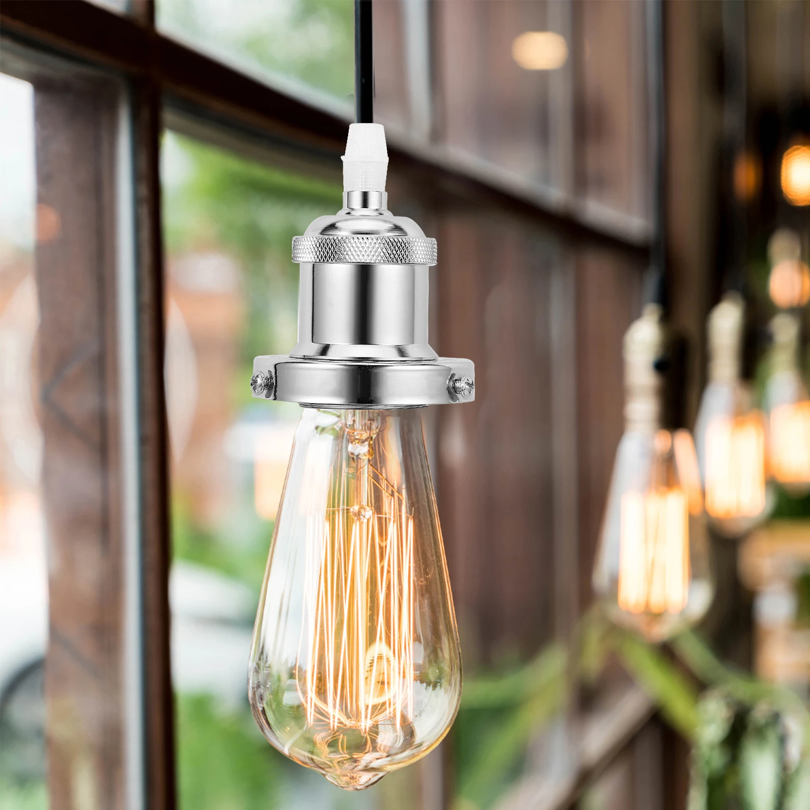 

Vintage E27 Hanging Light Socket Retro Aluminum Pendant Lamp Holder Replacement Ceiling Fixture Light Socket Lamp Power Cord