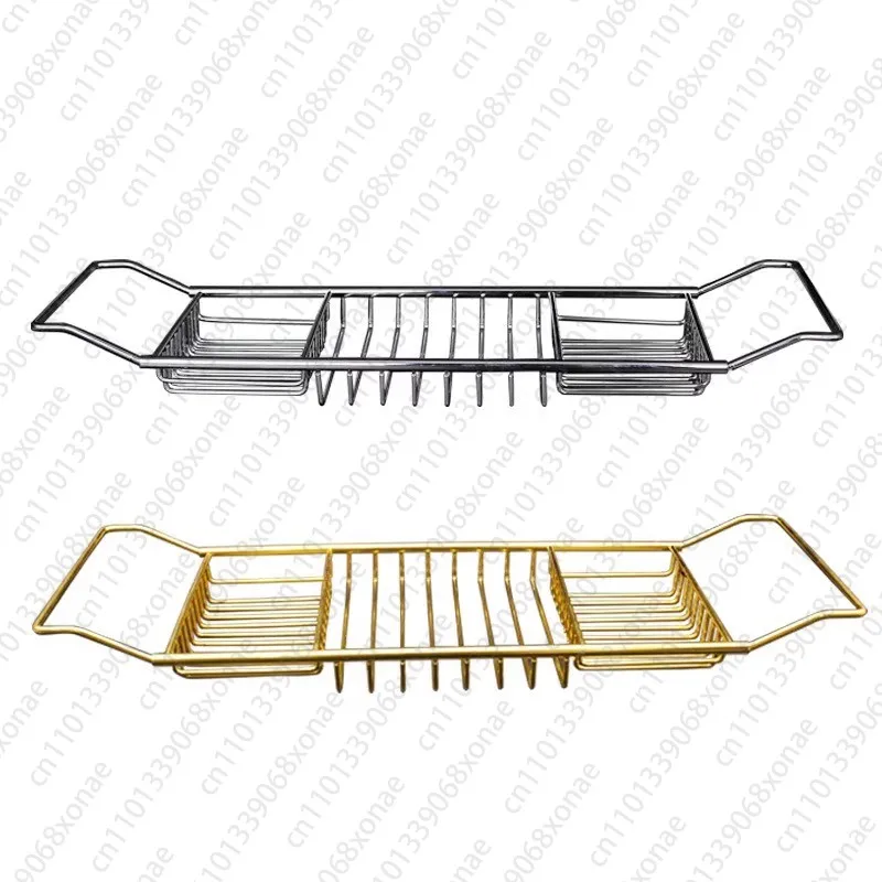 Stainless Steel Multifunctional Telescopic Anti Slip Storage Rack, Adjustable Bath with Phone Holder