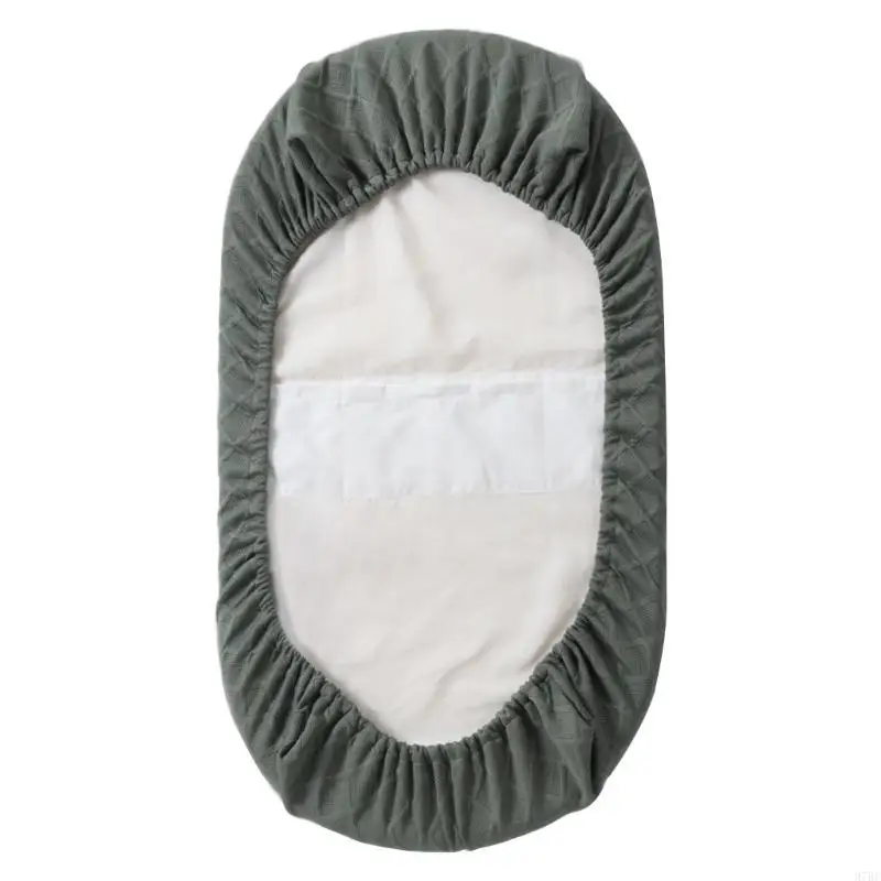 97BE Cotton Fitted Sheet for Baby Boys Girls Breathable Bassinet Sheet Cover Case for Rectangle, Oval Pad