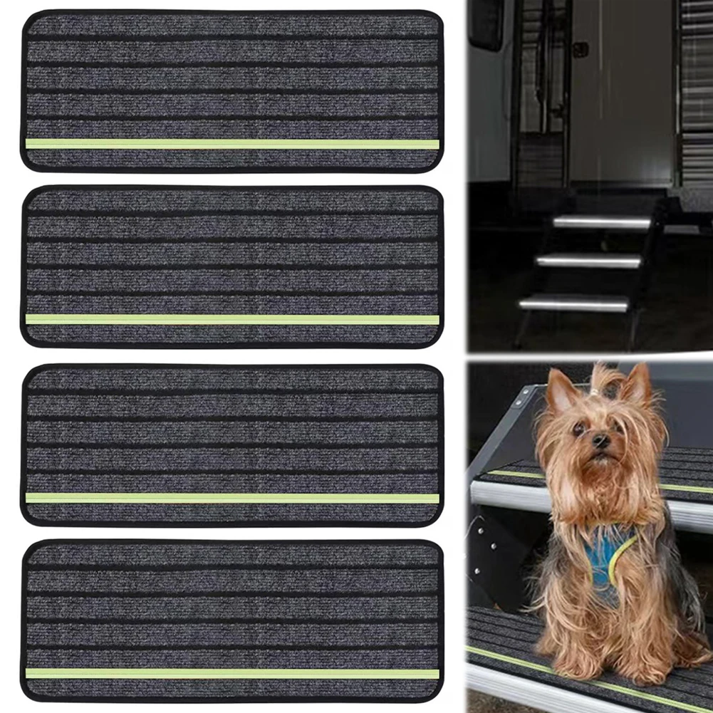 

4-Pack RV Step Covers Non-Slip Camper Rug Carpet Set RV Stair Covers for Outdoor Adventures