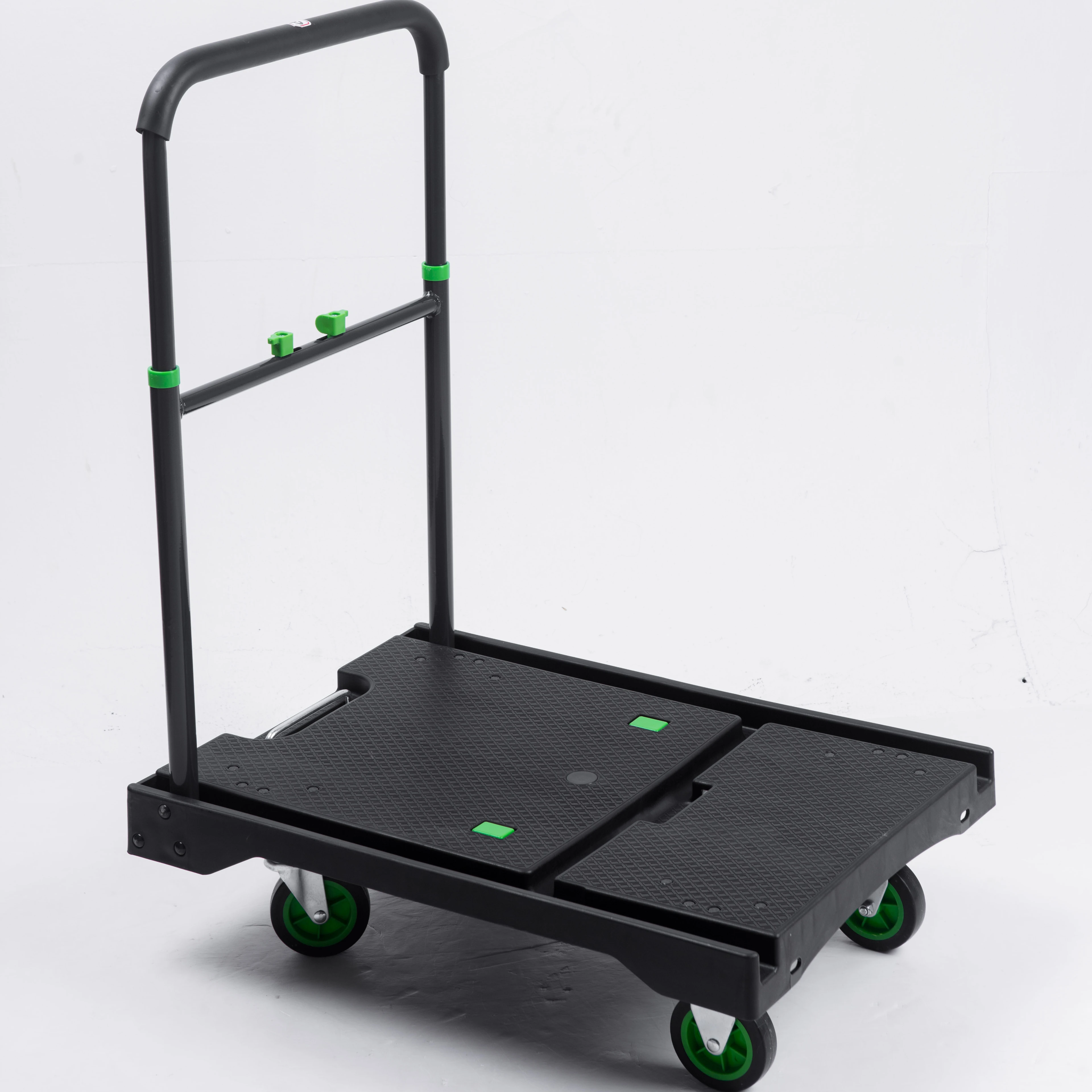 

150kg Boutique Factory Custom Plastic Platform Wheelbarrow Folding Warehouse Wheelbarrow Universal Wheel Warehouse Trolley